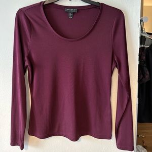 Forever 21 Plus Size 2X Maroon Rib Knit Long Sleeve Top